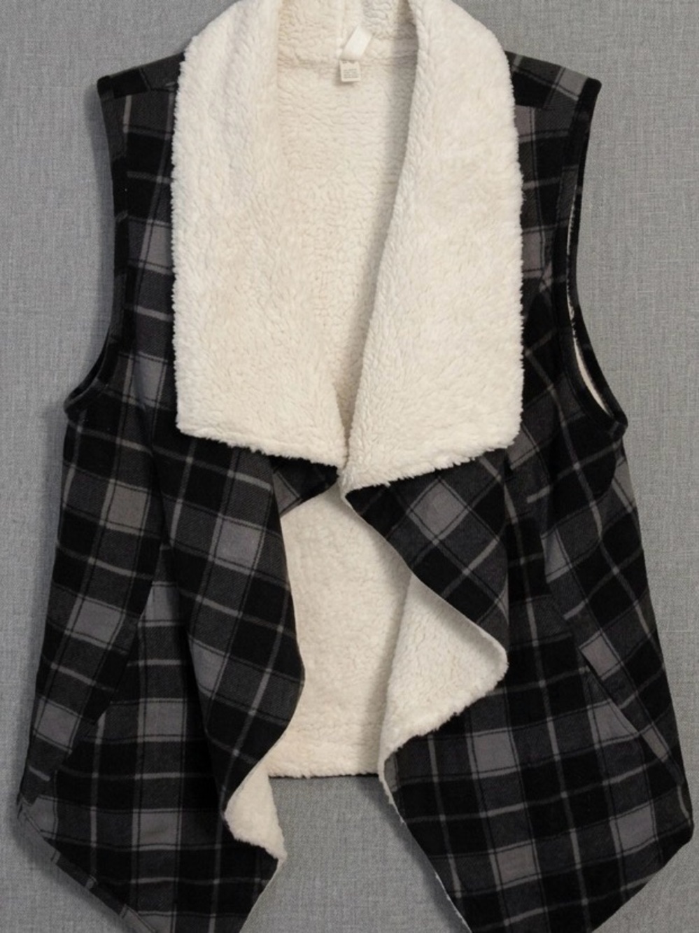 Matilda Jane Black & Cream Plaid Sherpa Vest